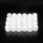 Kuber LED Tea Light Candles for Home Decor |Battey Operated |Flameless Yellow Light |Safe & Easy to Maintain |Diwali Lights for Home Decoration|White|Pack of 24